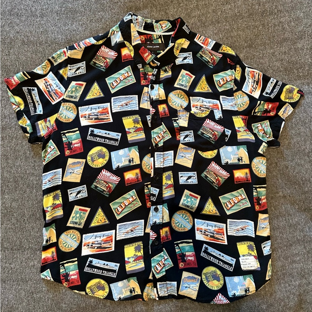 Graphic Print Black Shirt - Adam Levine (Travel Collection)